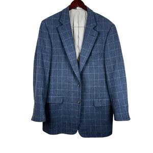 Paul Stuart III Super 110's Wool Cashmere Blazer Blue Sz 43 Extra Long/Tall Navy